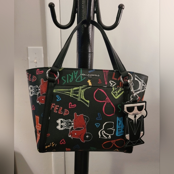 Karl Lagerfeld Adele Paris graffiti satchel - Picture 5 of 10